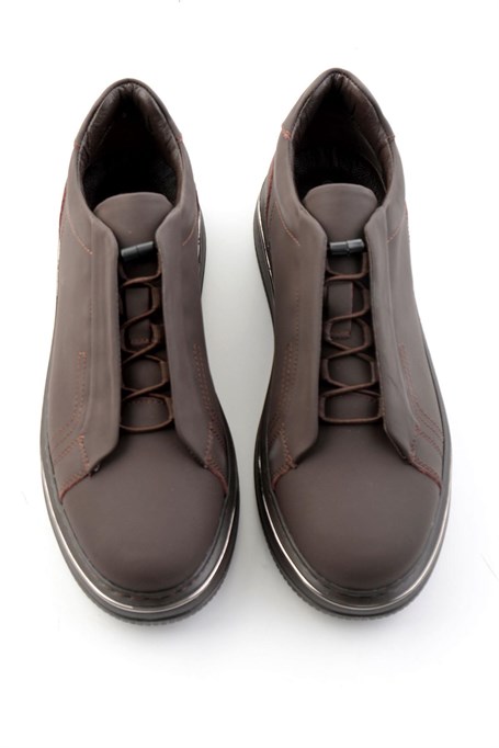 Mat Kahve Hakiki Deri Erkek Sneaker E01774101503