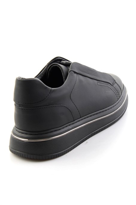 Mat Siyah Hakiki Deri Erkek Sneaker E01774101503