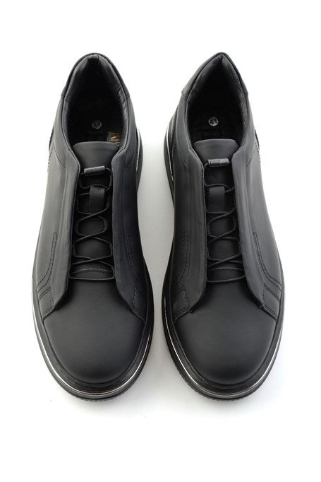 Mat Siyah Hakiki Deri Erkek Sneaker E01774101503