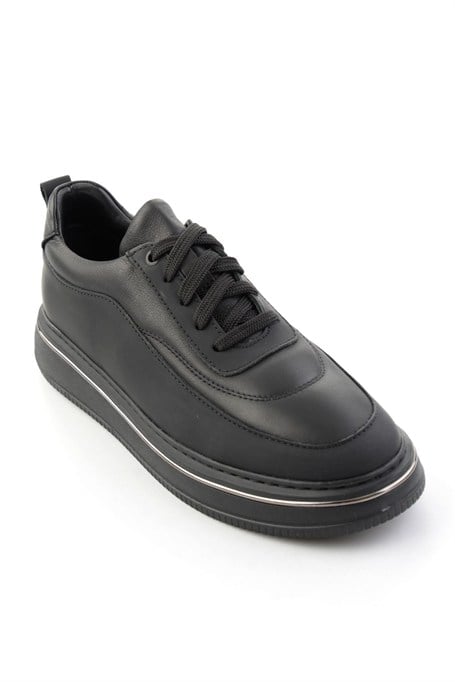 Mat Siyah Hakiki Deri Erkek Sneaker E01774016903
