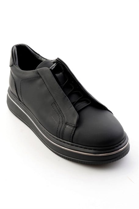 Mat Siyah Hakiki Deri Erkek Sneaker E01774101503
