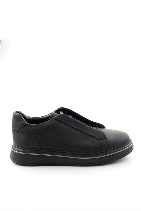 Mat Siyah Hakiki Deri Erkek Sneaker E01774101503
