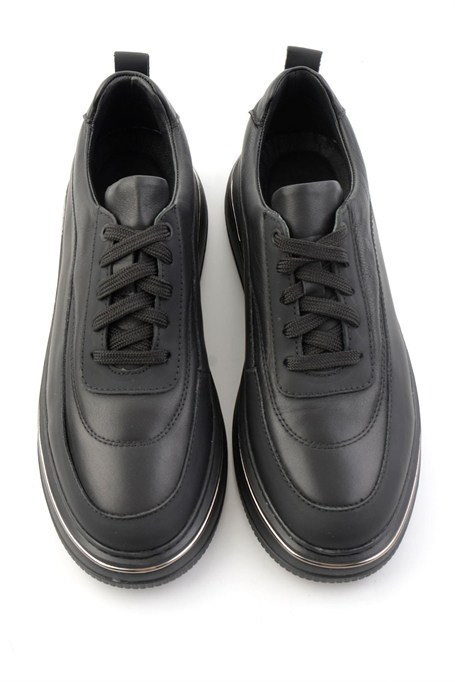 Mat Siyah Hakiki Deri Erkek Sneaker E01774016903