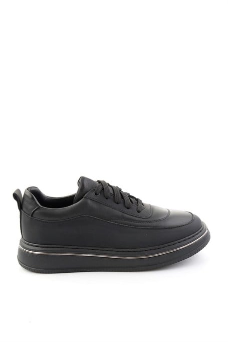 Mat Siyah Hakiki Deri Erkek Sneaker E01774016903