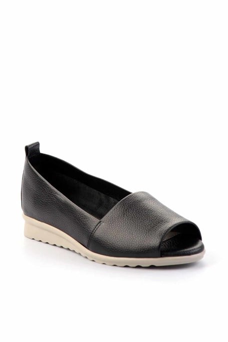 Mat Siyah Hakiki Deri Kadın Espadril K01582664003