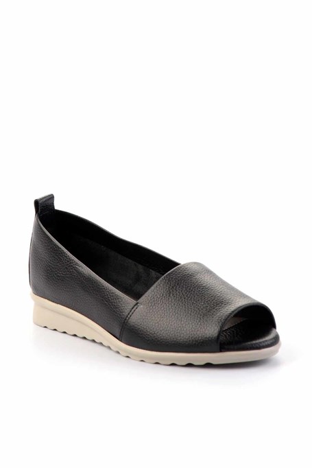 Mat Siyah Hakiki Deri Kadın Espadril K01582664003
