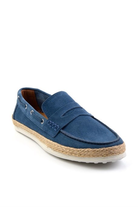 Mavi Hakiki Deri Erkek Espadril E01863815502