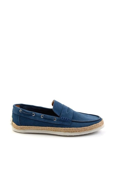 Mavi Hakiki Deri Erkek Espadril E01863815502