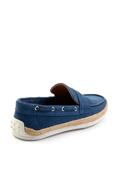 Mavi Hakiki Deri Erkek Espadril E01863815502
