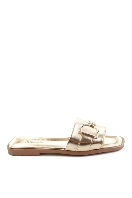 Metalik Altın  Kadın Terlik K04879254109