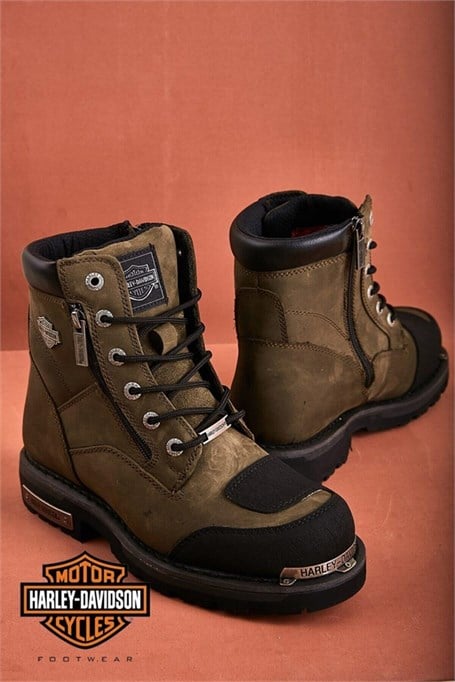 Olive Hakiki Deri Erkek Bot & Bootie HD1777060003