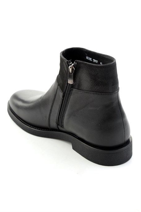 Siyah Antik Hakiki Deri Erkek Bot & Bootie E02648581741