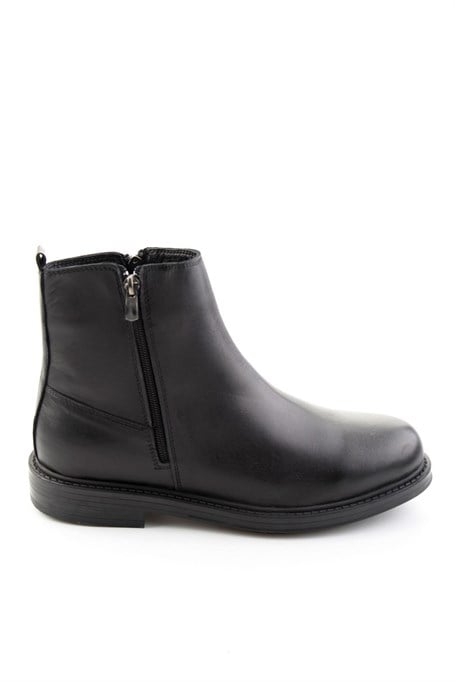 Siyah Antik Hakiki Deri Erkek Bot & Bootie E02597010741