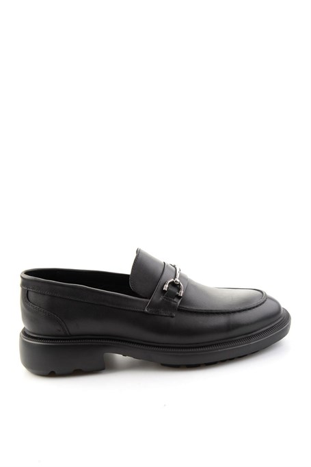 Siyah Antik Hakiki Deri Erkek Loafer Ayakkabı E01054020441