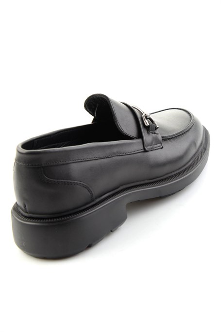 Siyah Antik Hakiki Deri Erkek Loafer Ayakkabı E01054020441