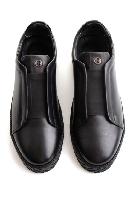 Siyah Antik Hakiki Deri Erkek Sneaker E01610197141