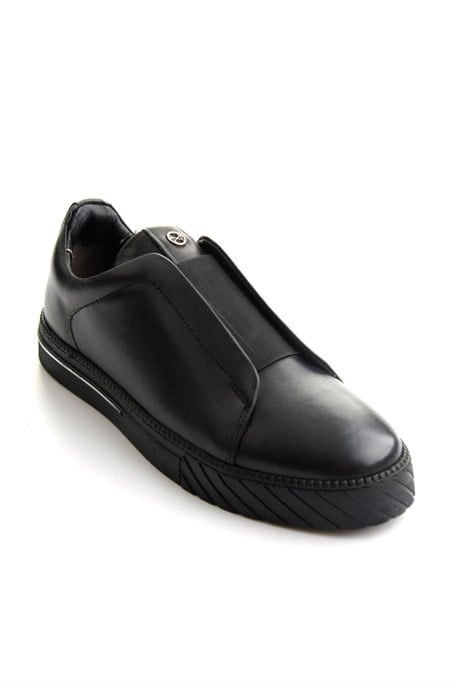 Siyah Antik Hakiki Deri Erkek Sneaker E01610197141