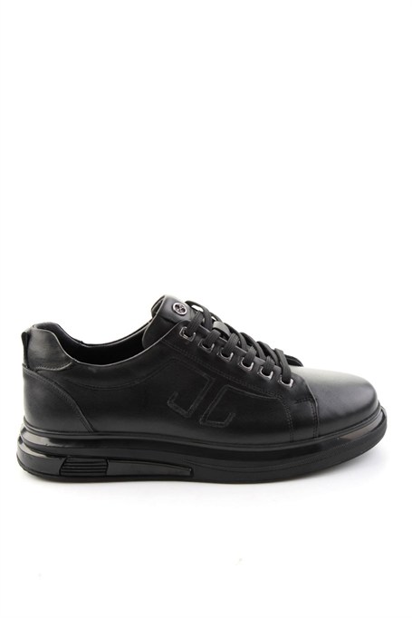 Siyah Antik Hakiki Deri Erkek Sneaker E01398203041