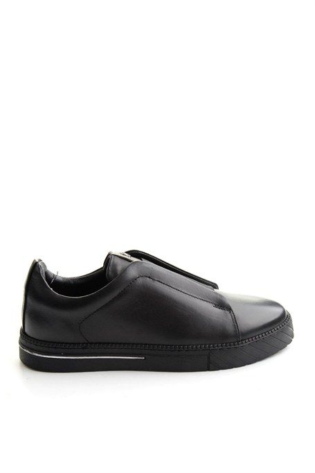 Siyah Antik Hakiki Deri Erkek Sneaker E01610197141