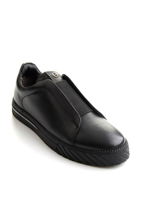 Siyah Antik Hakiki Deri Erkek Sneaker E01610197141