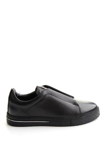 Siyah Antik Hakiki Deri Erkek Sneaker E01610197141