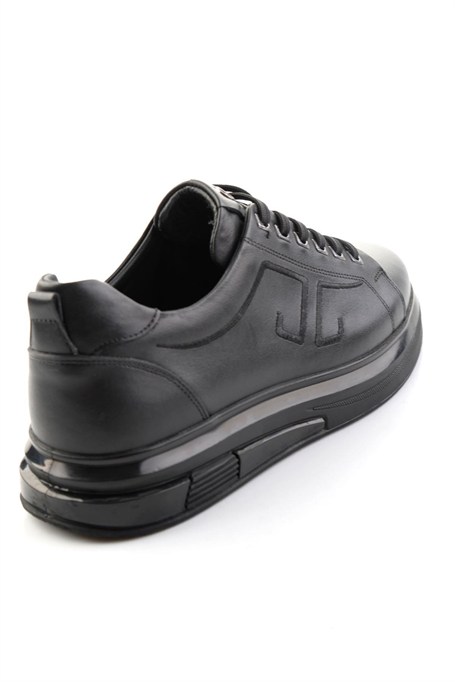 Siyah Antik Hakiki Deri Erkek Sneaker E01398203041