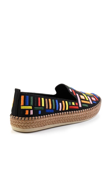 Siyah Çok Renkli  Kadın Espadril K01309600504
