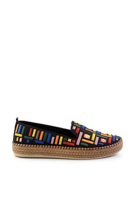 Siyah Çok Renkli  Kadın Espadril K01309600504