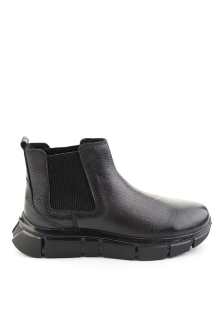 Siyah Floter Hakiki Deri Erkek Bot & Bootie E02820204740