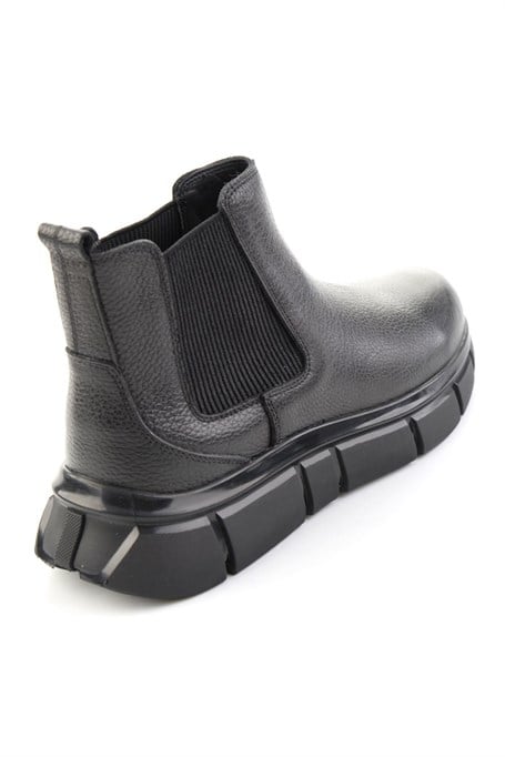 Siyah Floter Hakiki Deri Erkek Bot & Bootie E02820204740