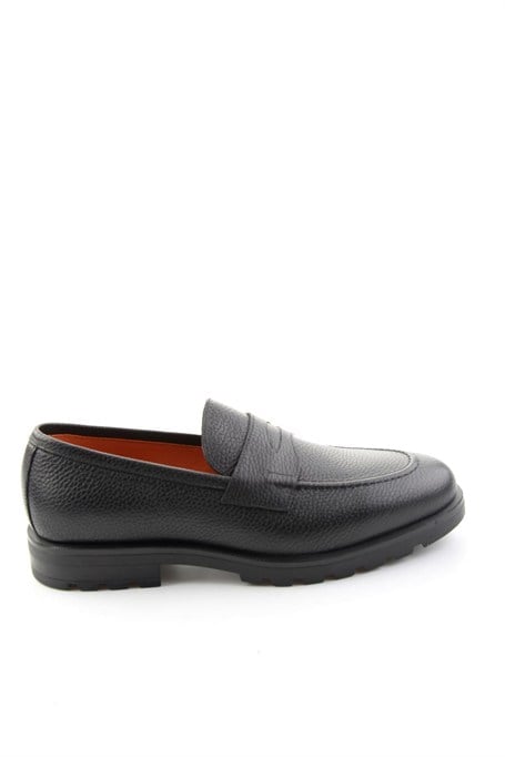 Siyah Floter Hakiki Deri Erkek Loafer Ayakkabı E01648622340