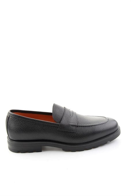Siyah Floter Hakiki Deri Erkek Loafer Ayakkabı E01648622340