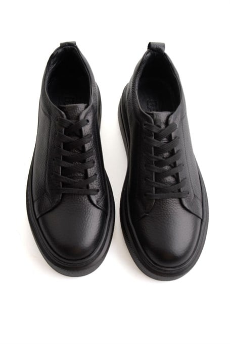 Siyah Floter Hakiki Deri Erkek Sneaker E01089009540