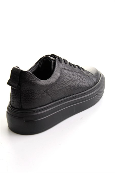 Siyah Floter Hakiki Deri Erkek Sneaker E01089009540
