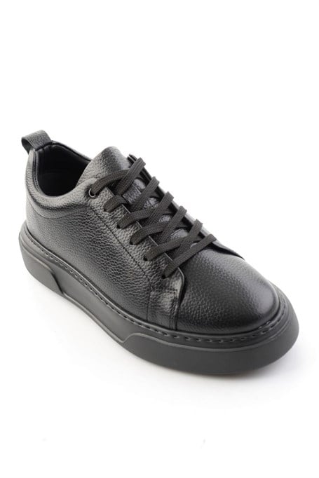 Siyah Floter Hakiki Deri Erkek Sneaker E01082020240