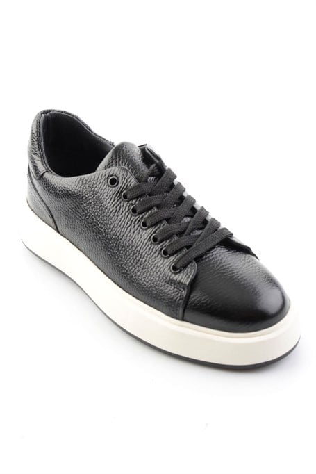 Siyah Floter Hakiki Deri Erkek Sneaker E01401120740