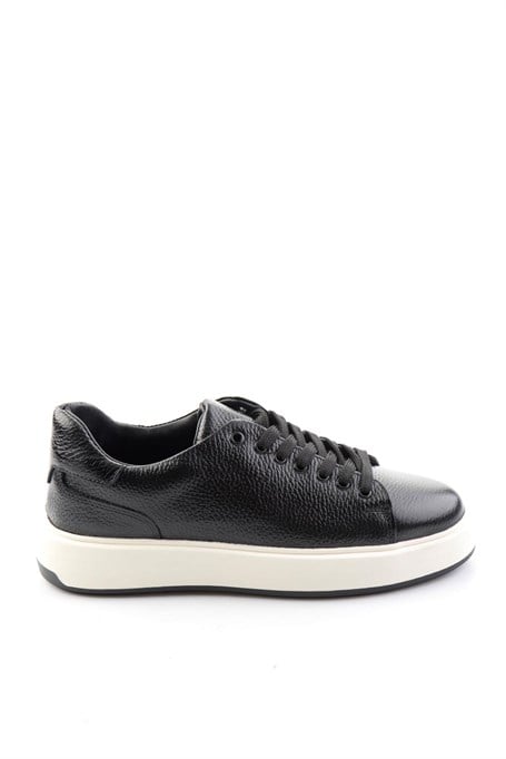Siyah Floter Hakiki Deri Erkek Sneaker E01401120740