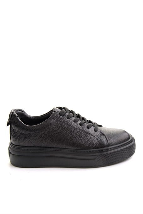 Siyah Floter Hakiki Deri Erkek Sneaker E01089009540