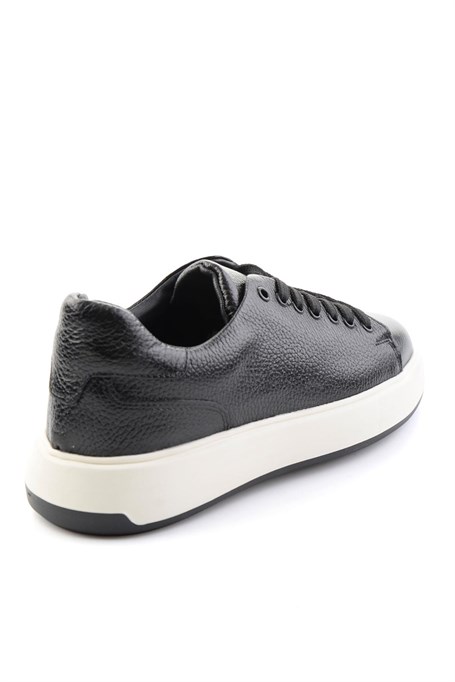 Siyah Floter Hakiki Deri Erkek Sneaker E01401120740