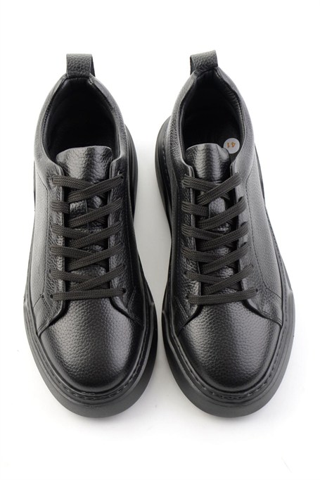 Siyah Floter Hakiki Deri Erkek Sneaker E01082020240