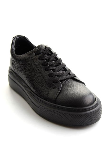 Siyah Floter Hakiki Deri Erkek Sneaker E01089009540