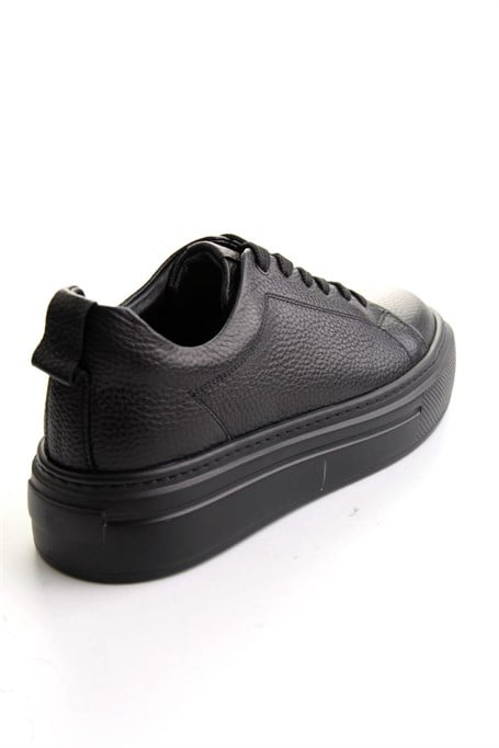 Siyah Floter Hakiki Deri Erkek Sneaker E01089009540