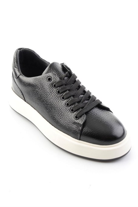 Siyah Floter Hakiki Deri Erkek Sneaker E01401120740