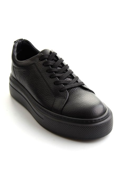 Siyah Floter Hakiki Deri Erkek Sneaker E01089009540