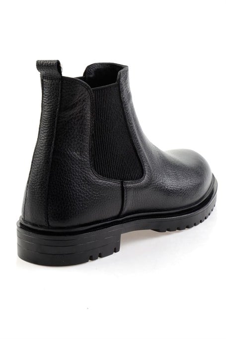 Siyah Hakiki Deri Erkek Bot & Bootie E02593411640