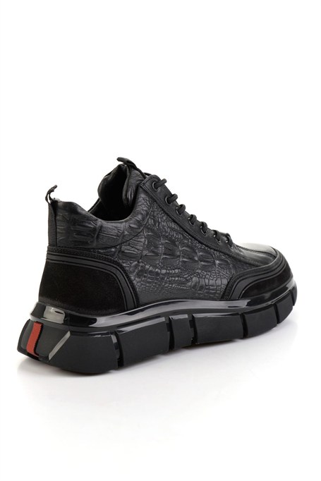 Siyah Hakiki Deri Erkek Bot & Bootie E02398400103