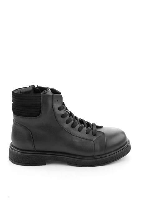Siyah Hakiki Deri Erkek Bot & Bootie E02589670103