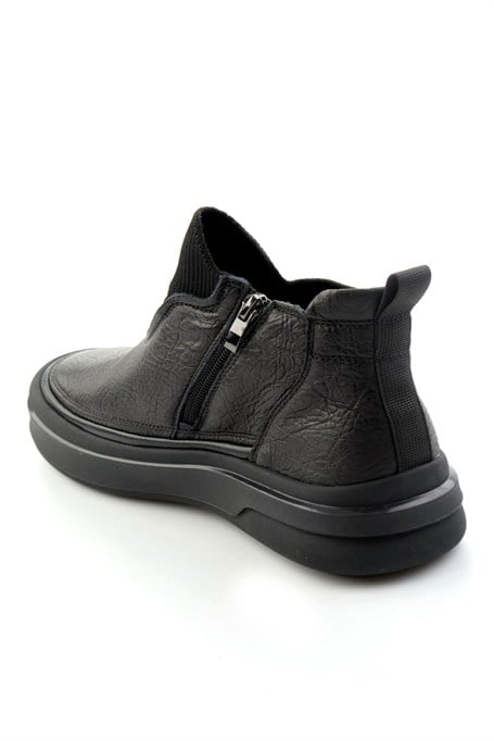 Siyah Hakiki Deri Erkek Bot & Bootie E02185055403