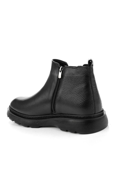 Siyah Hakiki Deri Erkek Bot & Bootie E02547053545