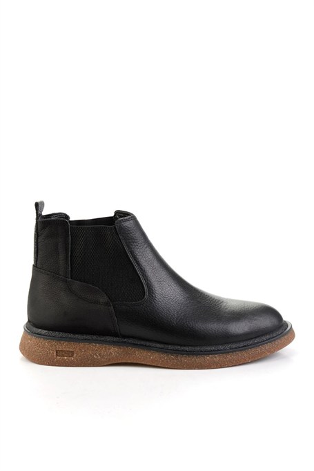 Siyah Hakiki Deri Erkek Bot & Bootie E02594000140
